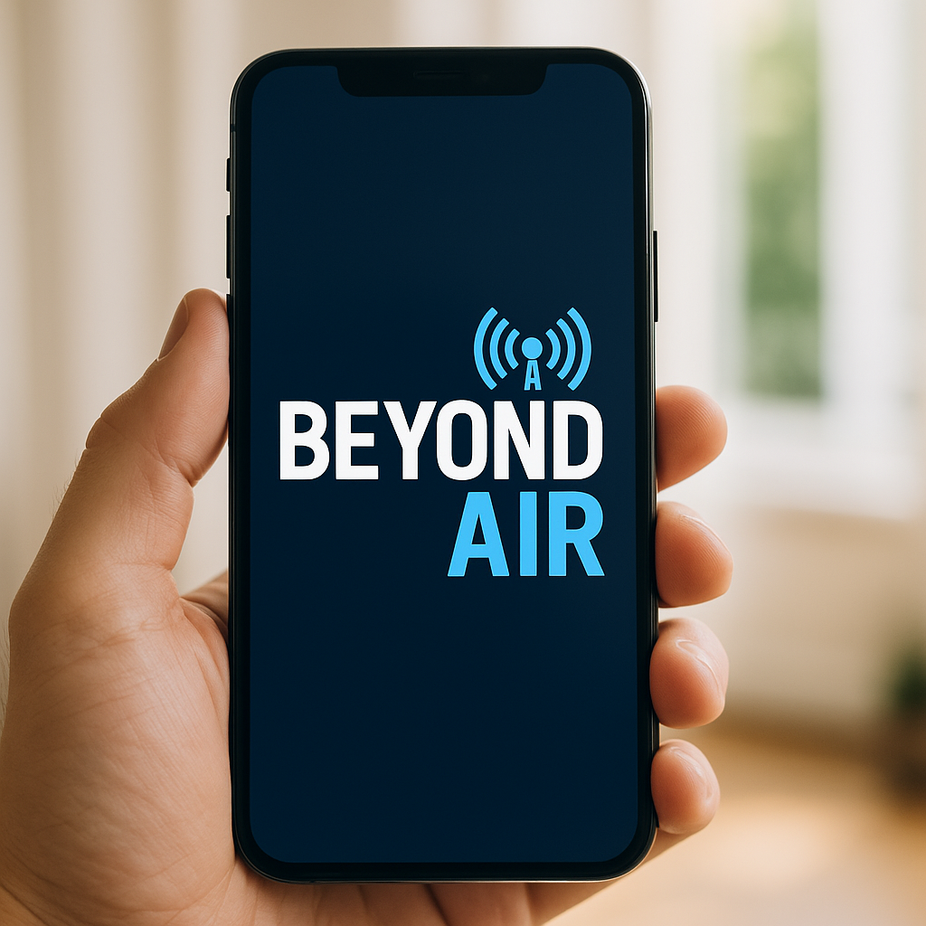 Cellphone connected to Beyond Air Wifi.
